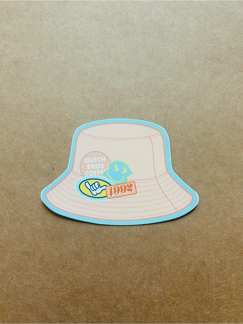 Dutch Bros pink bucket hat sticker